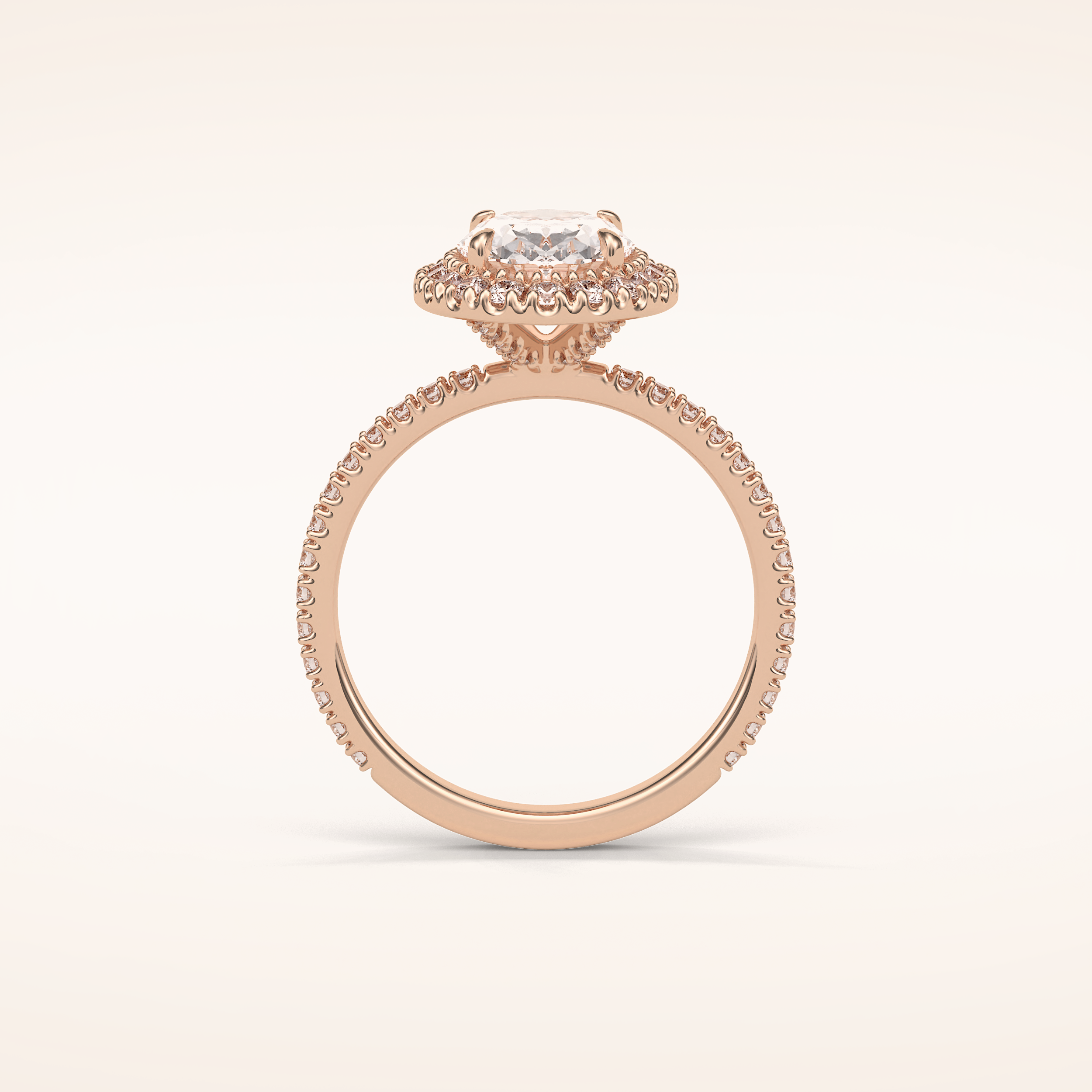 1.91 CT Oval Shaped Halo & Pave Moissanite Engagement Ring 14