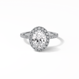 Oval Halo & Pave Lab Grown Diamond Engagement Ring