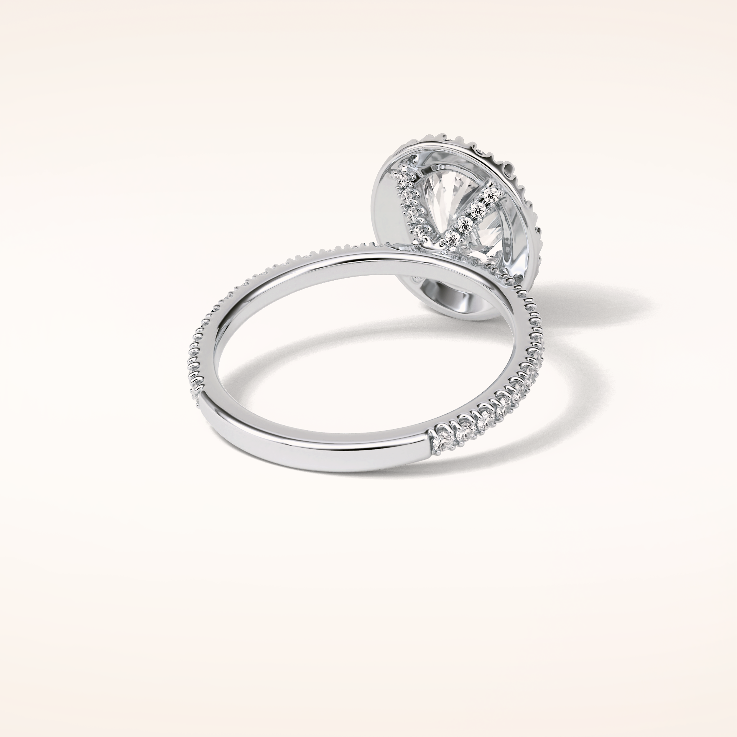 1.91 CT Oval Shaped Halo & Pave Moissanite Engagement Ring