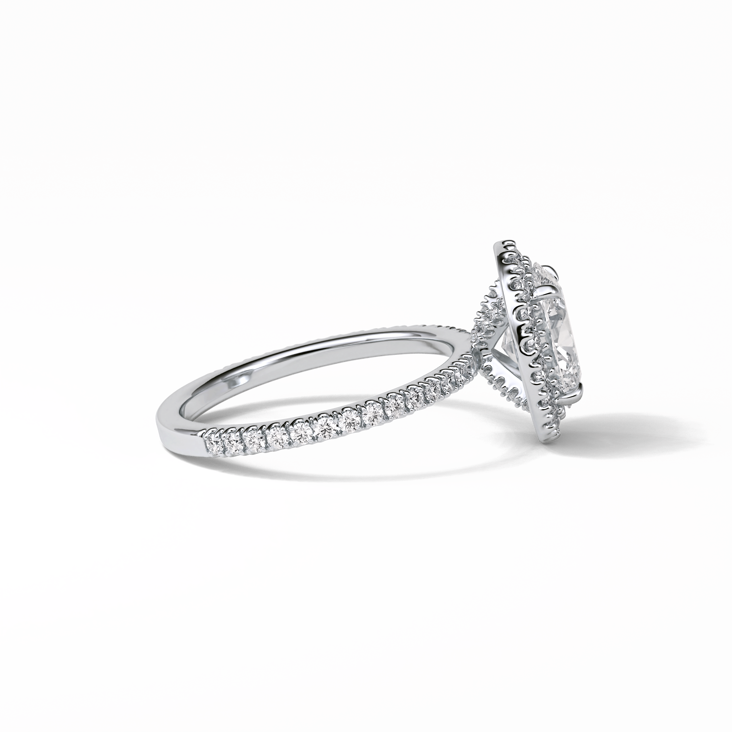 Oval Halo & Pave Lab Grown Diamond Engagement Ring