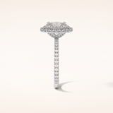 1.91 CT Oval Shaped Halo & Pave Moissanite Engagement Ring