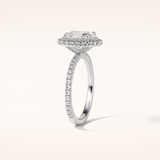 1.91 CT Oval Shaped Halo & Pave Moissanite Engagement Ring