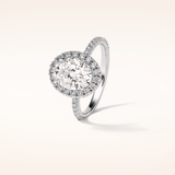 1.91 CT Oval Shaped Halo & Pave Moissanite Engagement Ring