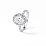 Oval Halo & Pave Lab Grown Diamond Engagement Ring