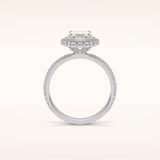 1.91 CT Oval Shaped Halo & Pave Moissanite Engagement Ring