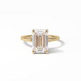 Emerald Hidden Halo Lab Grown Diamond Engagement Ring
