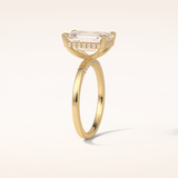 4.15 CT Radiant Shaped Hidden Halo Moissanite Engagement Ring