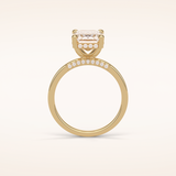 4.15 CT Radiant Shaped Hidden Halo Moissanite Engagement Ring