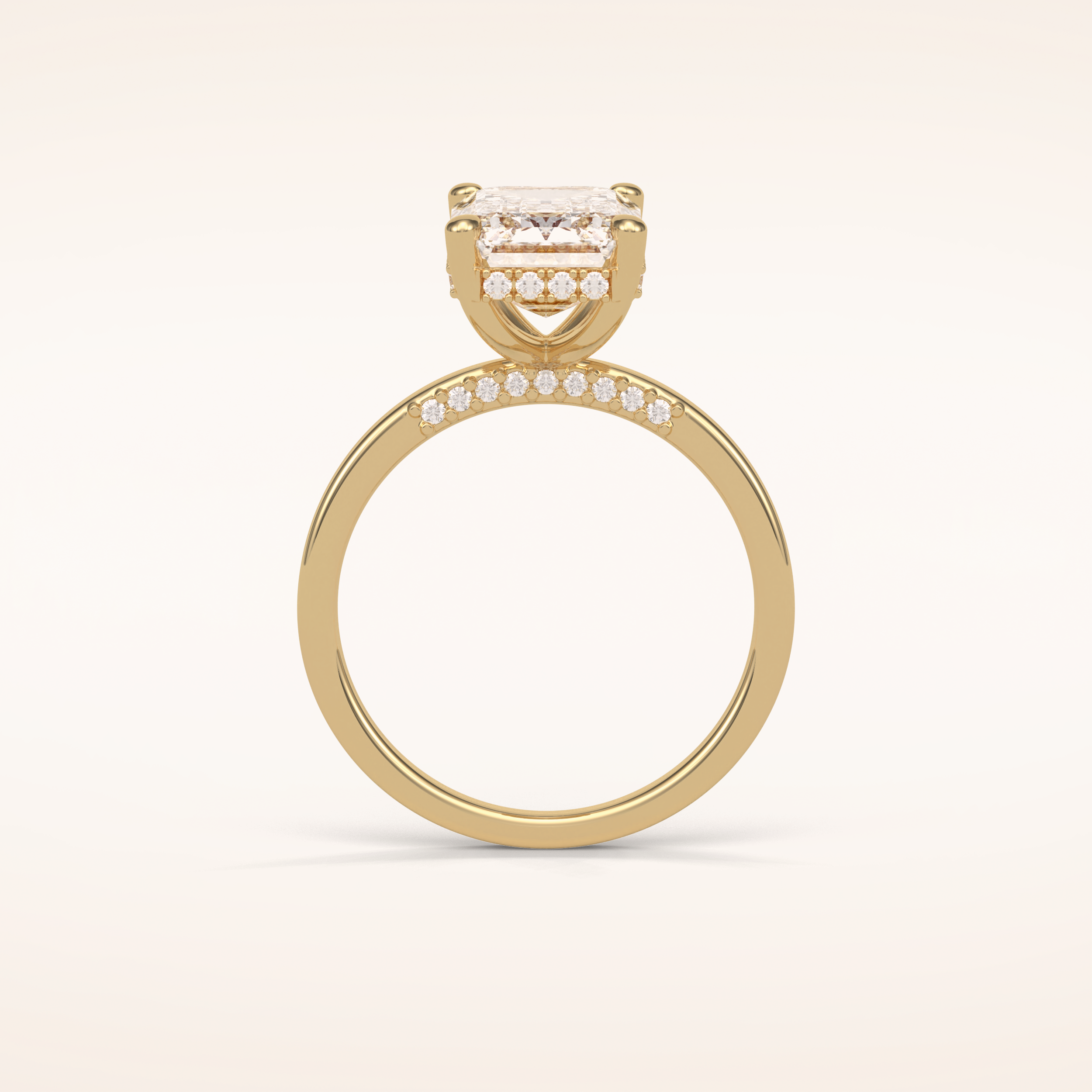 4.15 CT Radiant Shaped Hidden Halo Moissanite Engagement Ring