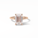 Emerald Hidden Halo Lab Grown Diamond Engagement Ring