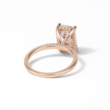 Emerald Hidden Halo Lab Grown Diamond Engagement Ring