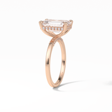 Emerald Hidden Halo Lab Grown Diamond Engagement Ring