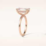 4.15 CT Radiant Shaped Hidden Halo Moissanite Engagement Ring
