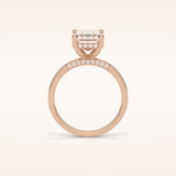 4.15 CT Radiant Shaped Hidden Halo Moissanite Engagement Ring