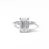 Emerald Hidden Halo Lab Grown Diamond Engagement Ring