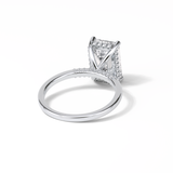 Emerald Hidden Halo Lab Grown Diamond Engagement Ring