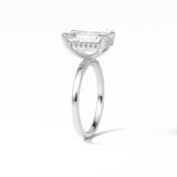 Emerald Hidden Halo Lab Grown Diamond Engagement Ring