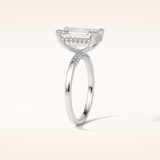 4.15 CT Radiant Shaped Hidden Halo Moissanite Engagement Ring
