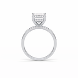Emerald Hidden Halo Lab Grown Diamond Engagement Ring