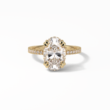 Oval Hidden Halo & Pave Lab Grown Diamond Engagement Ring