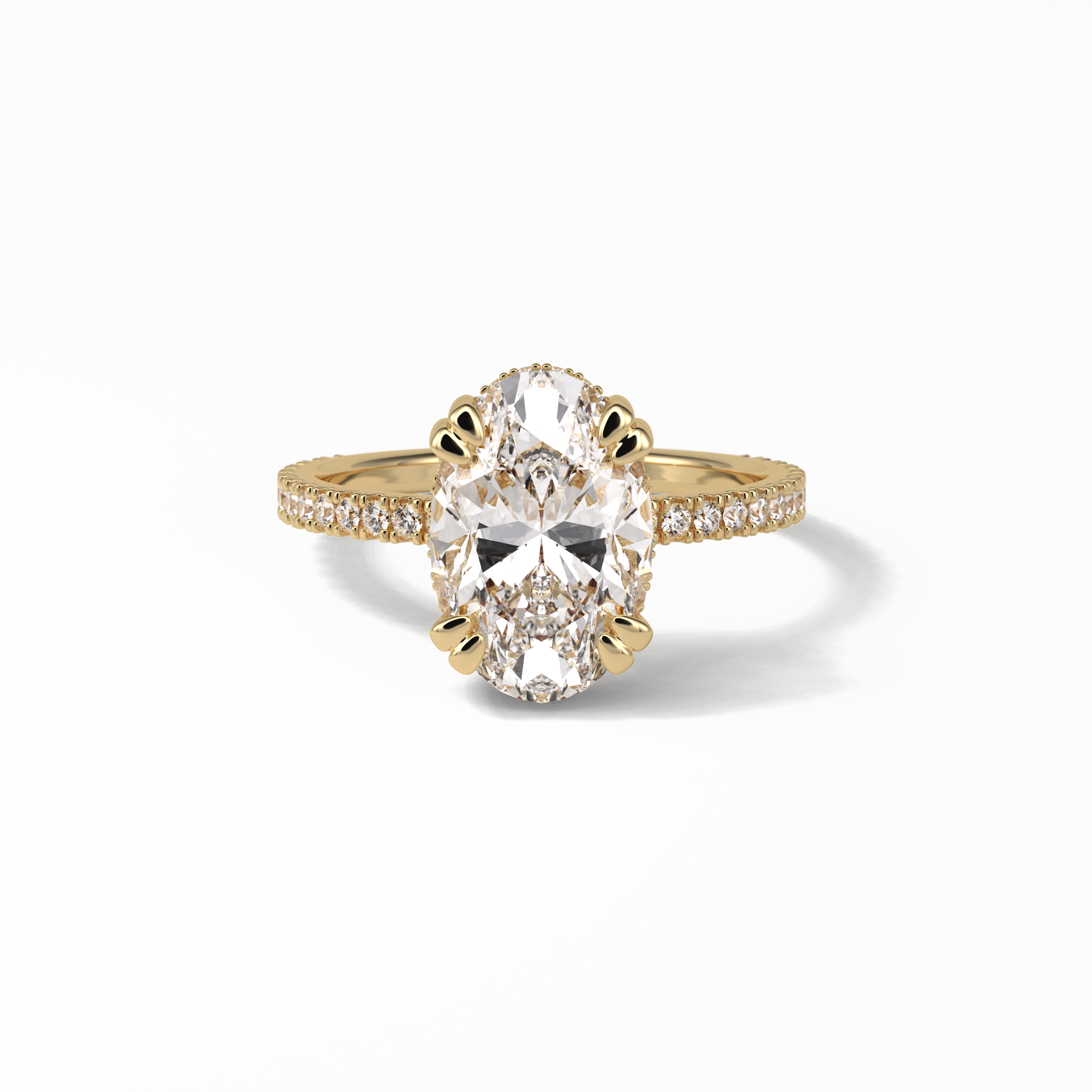 Oval Hidden Halo & Pave Lab Grown Diamond Engagement Ring