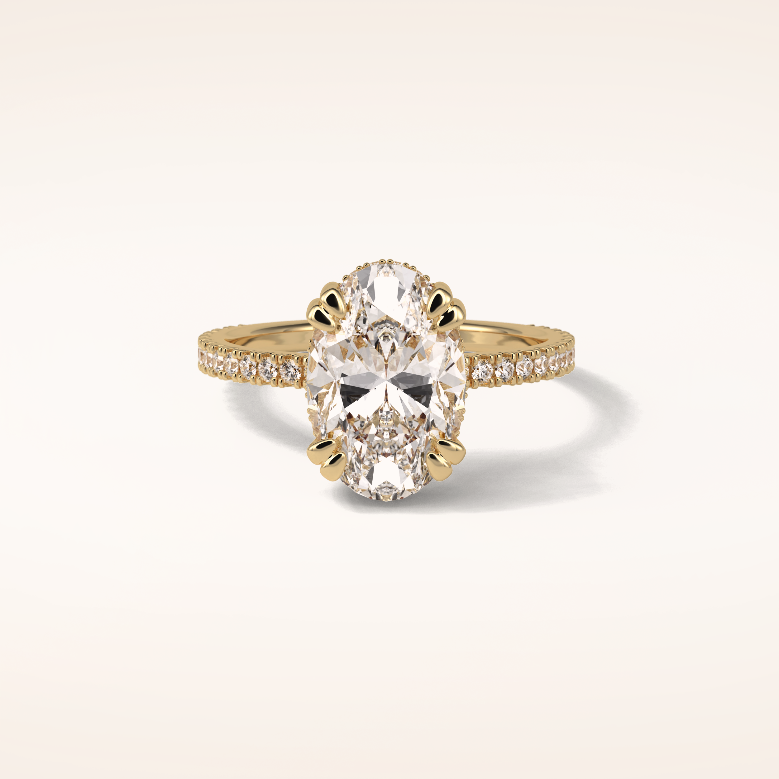 4 CT Round Shaped Hidden Halo & Pave Moissanite Engagement Ring