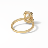 Oval Hidden Halo & Pave Lab Grown Diamond Engagement Ring
