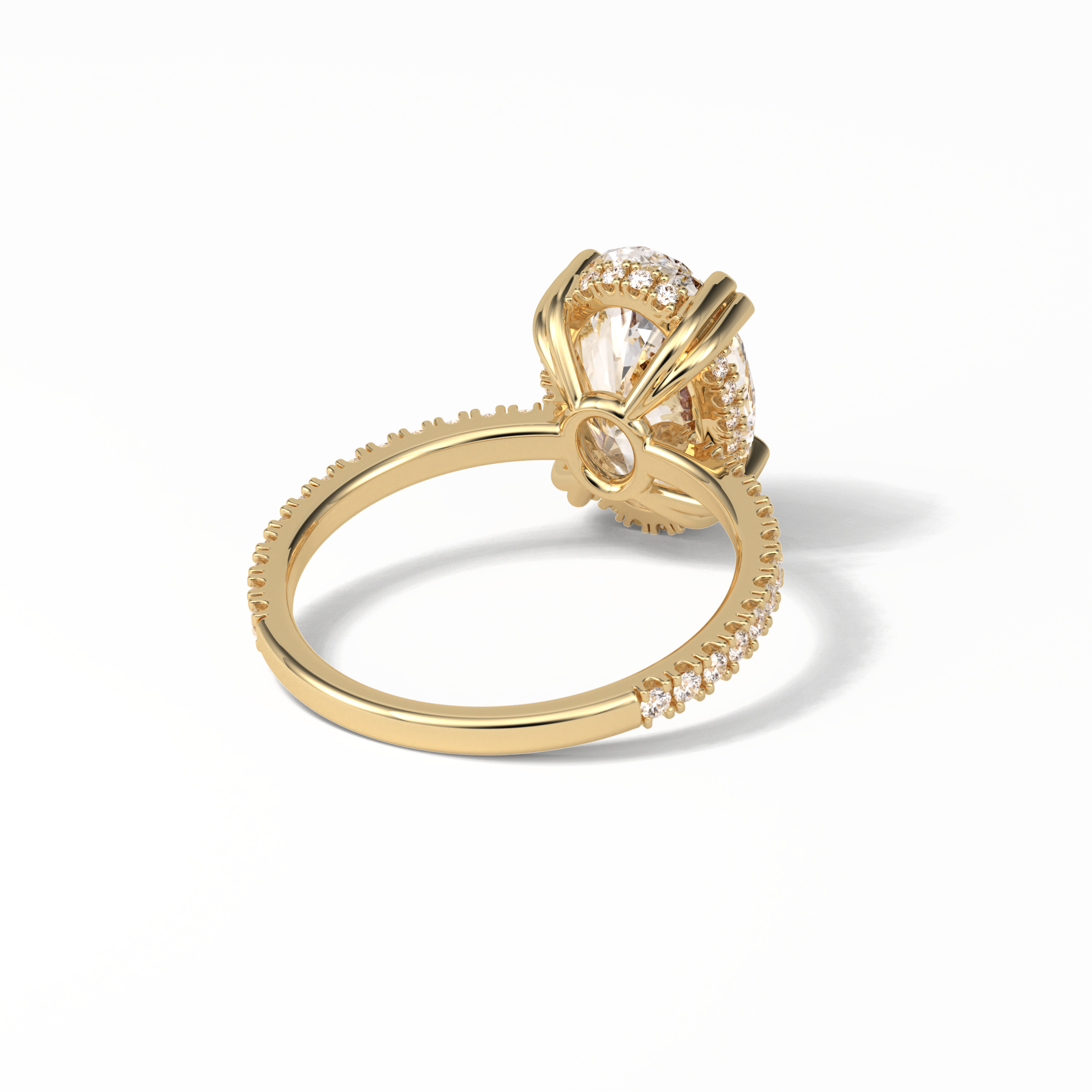 Oval Hidden Halo & Pave Lab Grown Diamond Engagement Ring