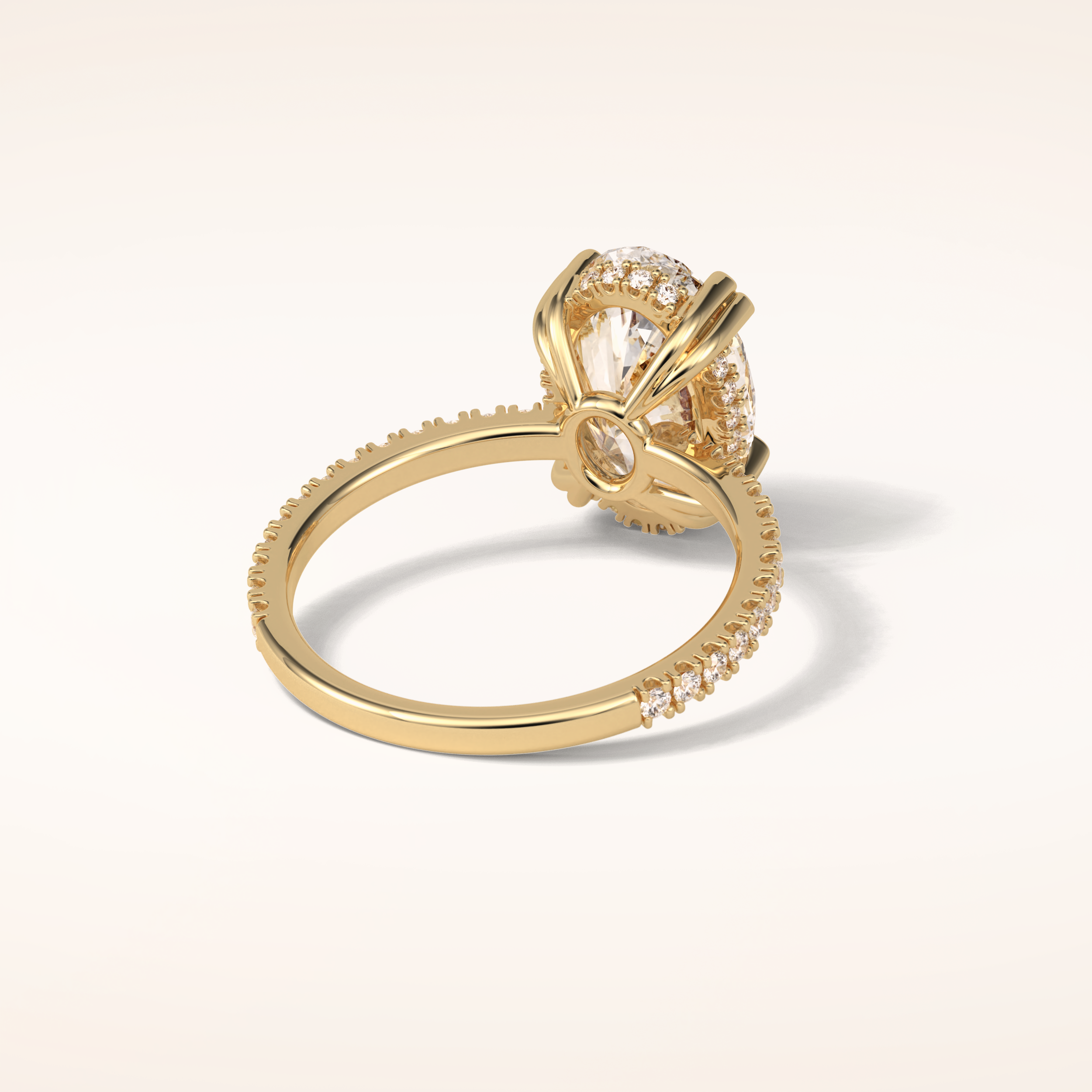 4 CT Round Shaped Hidden Halo & Pave Moissanite Engagement Ring