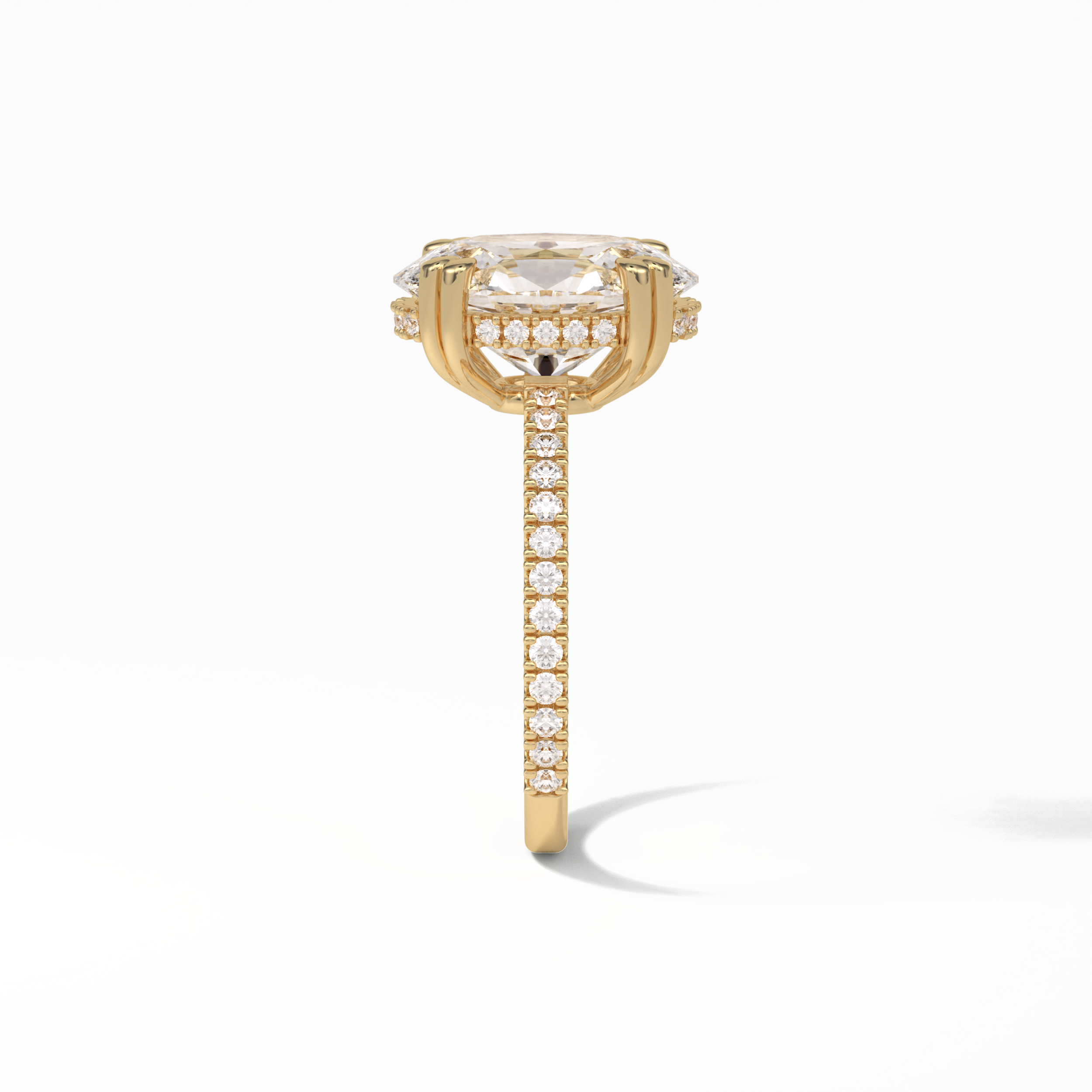 Oval Hidden Halo & Pave Lab Grown Diamond Engagement Ring