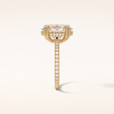 4 CT Round Shaped Hidden Halo & Pave Moissanite Engagement Ring