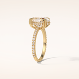 4 CT Round Shaped Hidden Halo & Pave Moissanite Engagement Ring