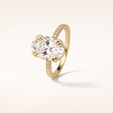 4 CT Round Shaped Hidden Halo & Pave Moissanite Engagement Ring