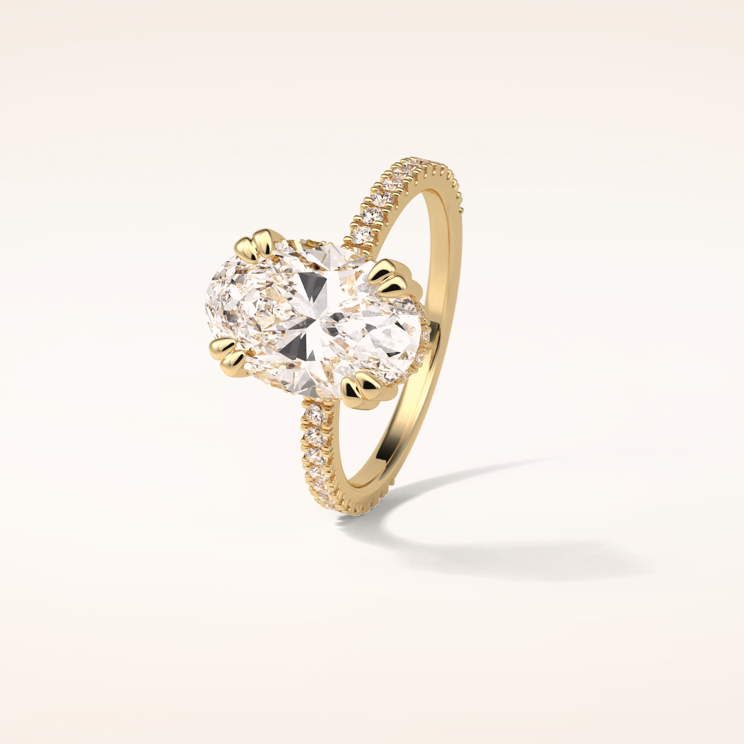 4 CT Round Shaped Hidden Halo & Pave Moissanite Engagement Ring