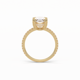 Oval Hidden Halo & Pave Lab Grown Diamond Engagement Ring