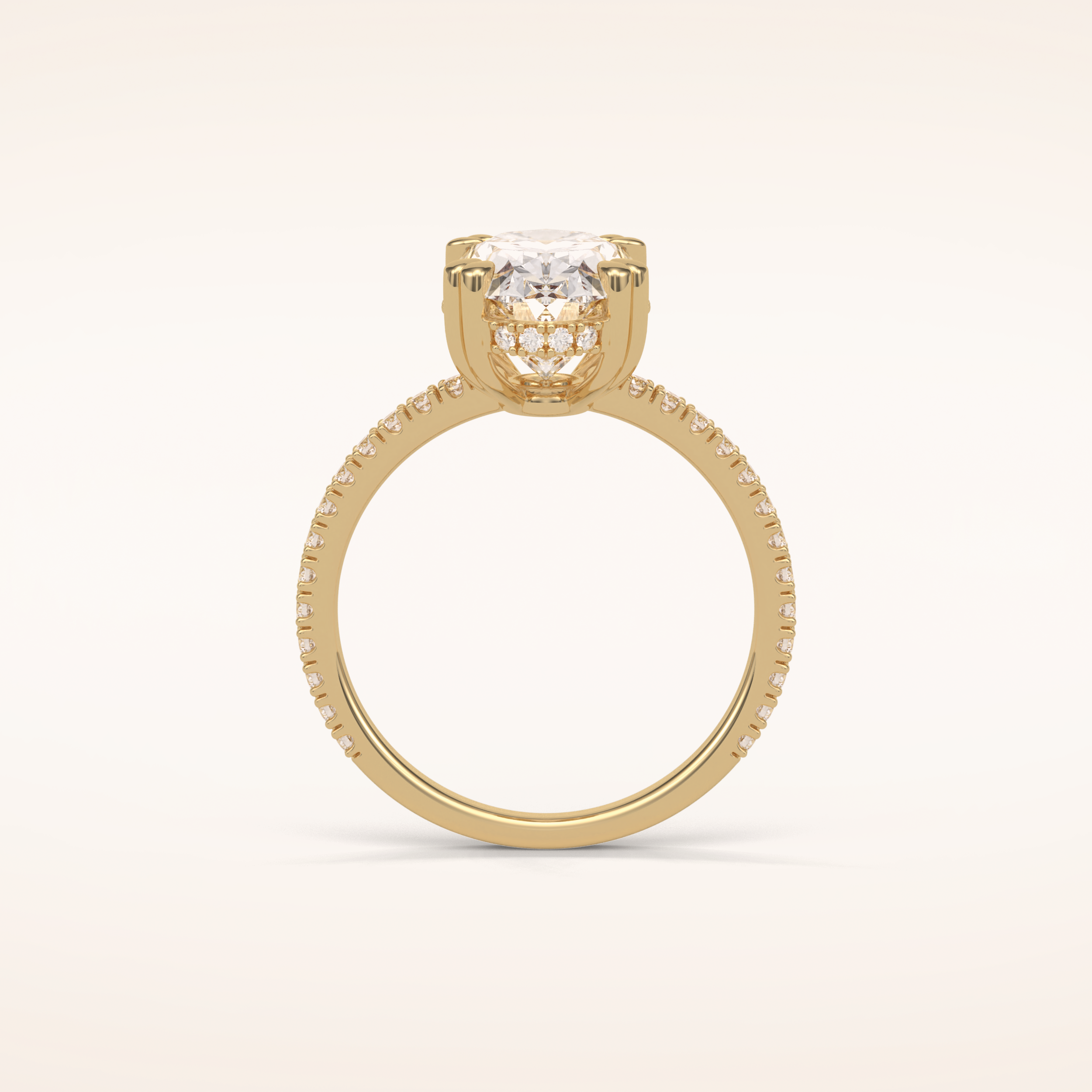 4 CT Round Shaped Hidden Halo & Pave Moissanite Engagement Ring