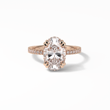 Oval Hidden Halo & Pave Lab Grown Diamond Engagement Ring