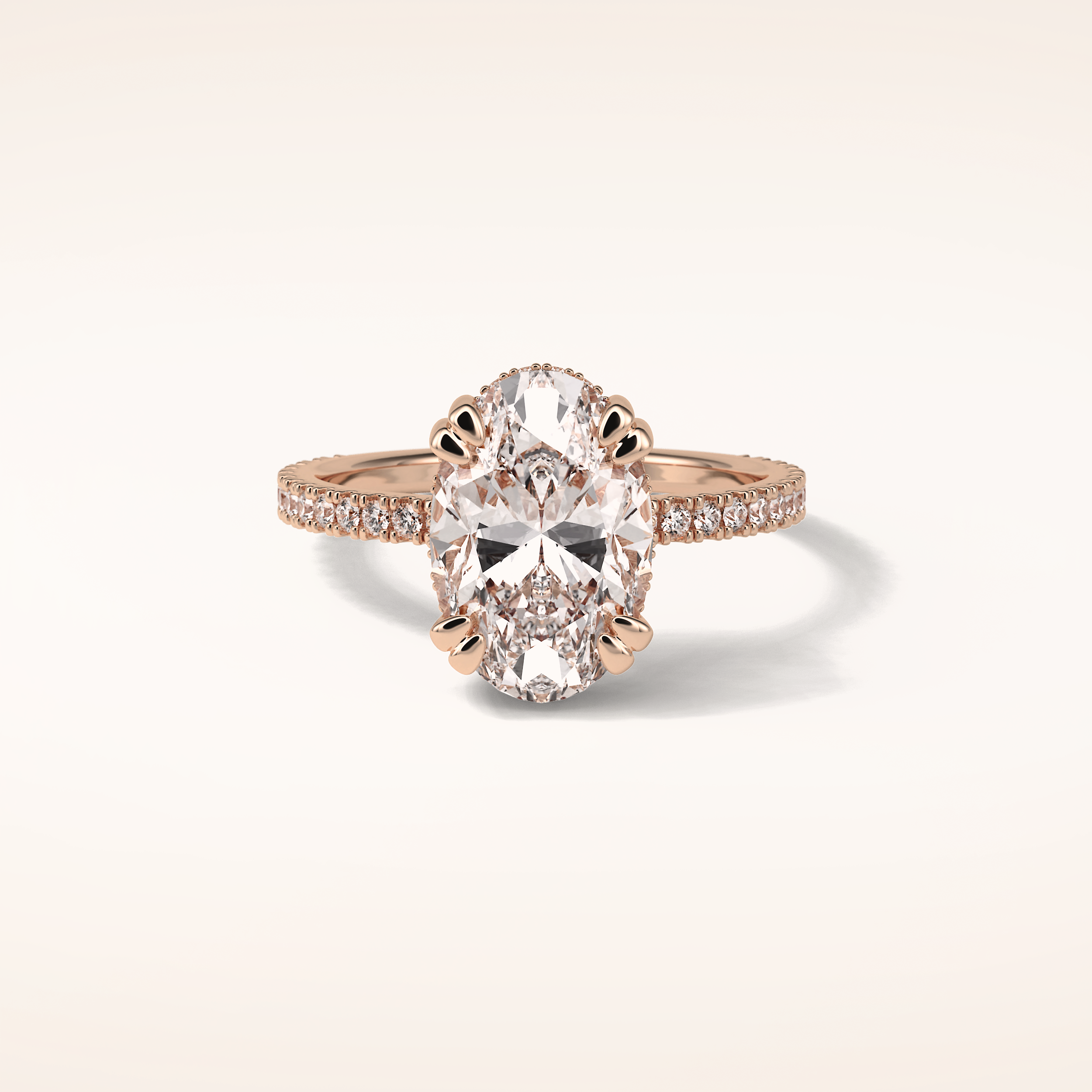 4 CT Round Shaped Hidden Halo & Pave Moissanite Engagement Ring