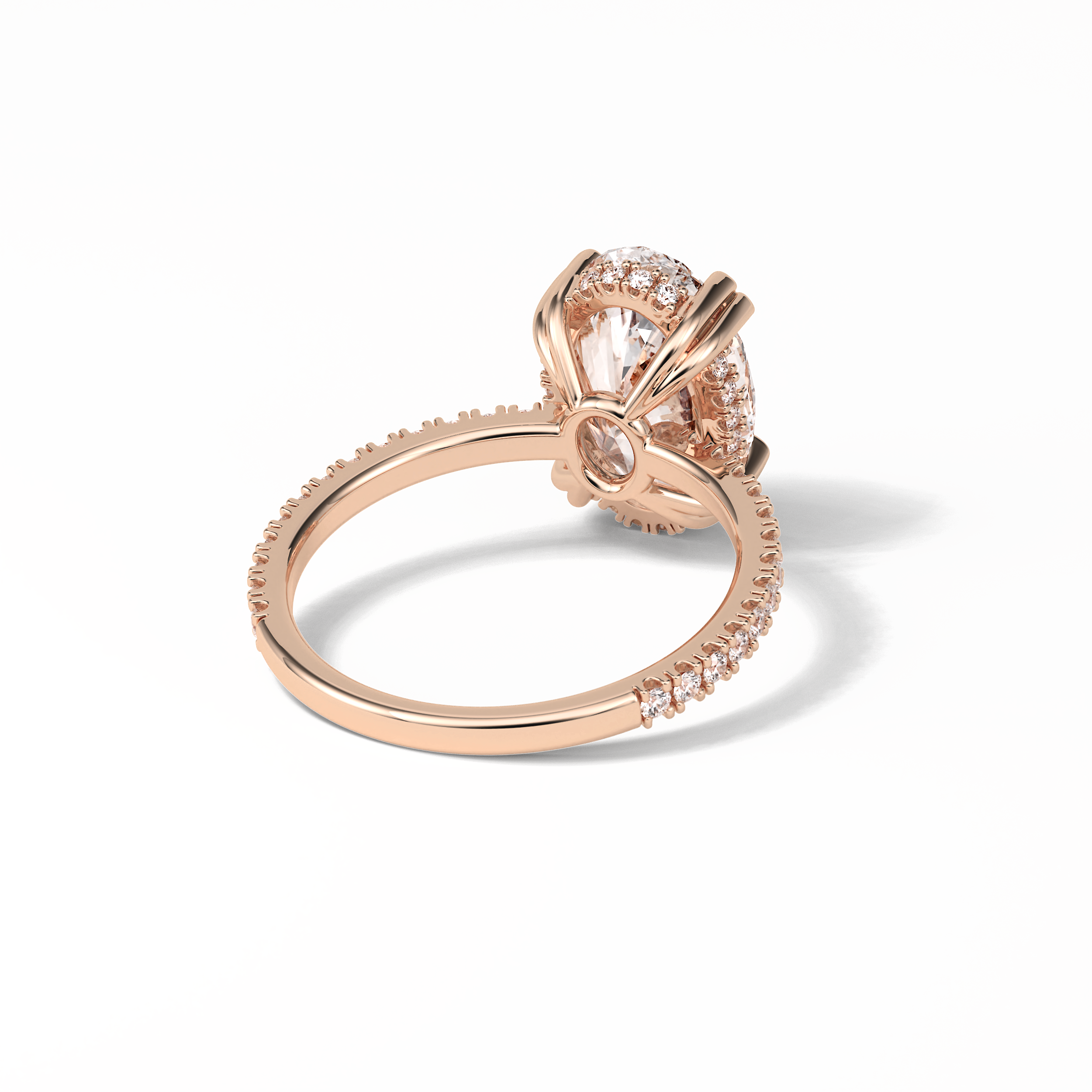 Oval Hidden Halo & Pave Lab Grown Diamond Engagement Ring