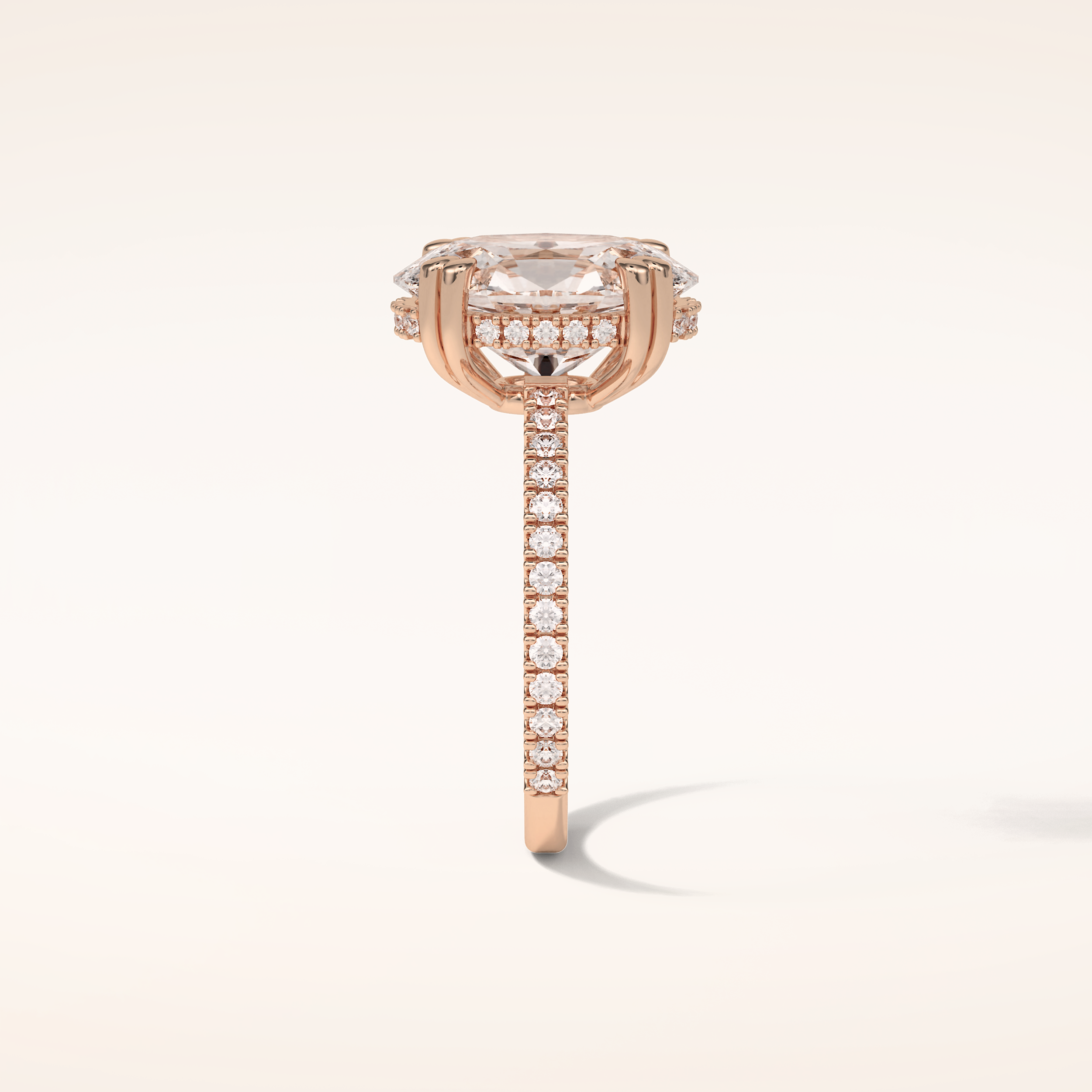 4 CT Round Shaped Hidden Halo & Pave Moissanite Engagement Ring