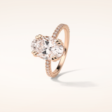 4 CT Round Shaped Hidden Halo & Pave Moissanite Engagement Ring