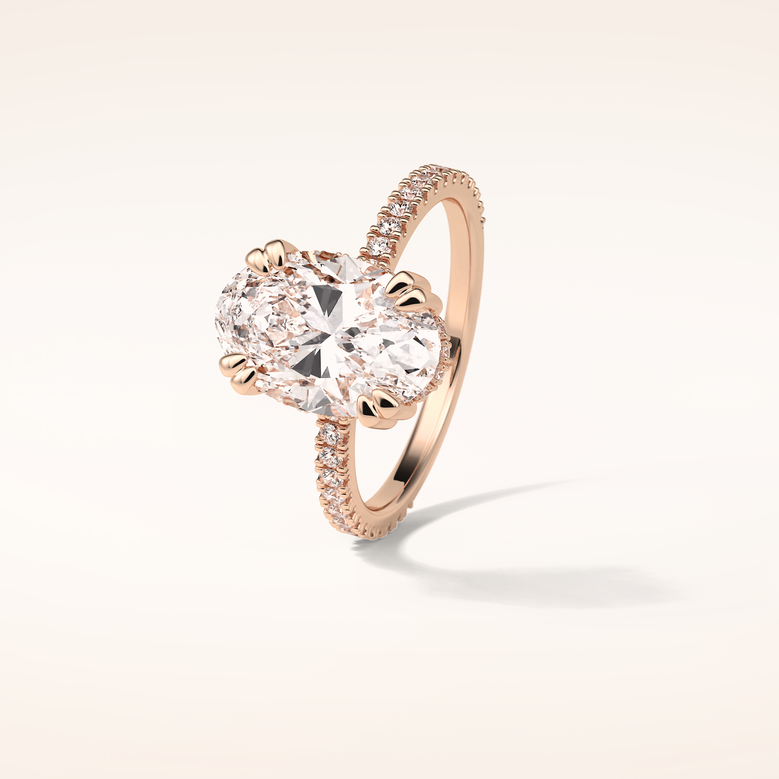 4 CT Round Shaped Hidden Halo & Pave Moissanite Engagement Ring