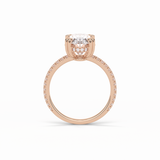 Oval Hidden Halo & Pave Lab Grown Diamond Engagement Ring