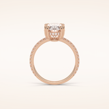 4 CT Round Shaped Hidden Halo & Pave Moissanite Engagement Ring