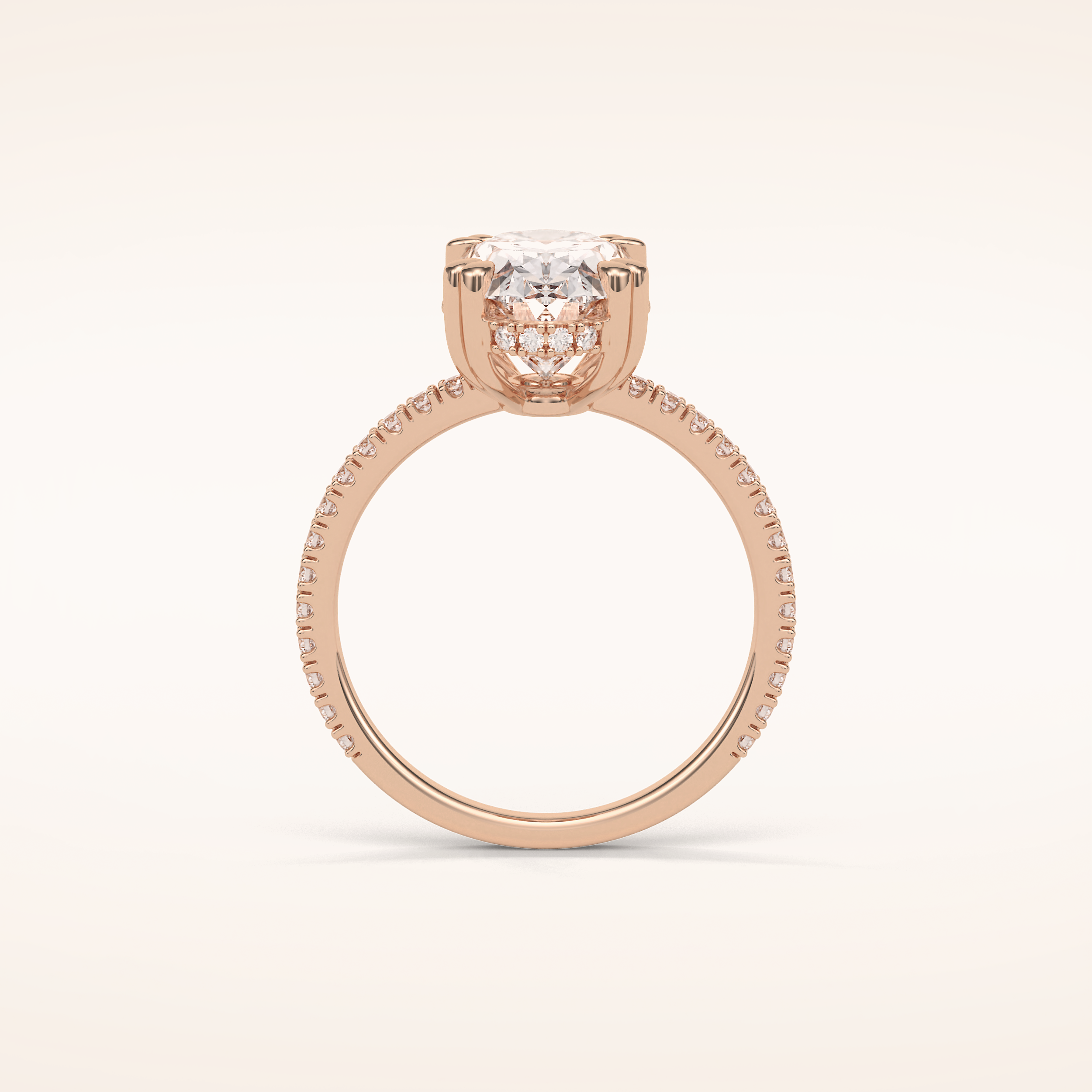 4 CT Round Shaped Hidden Halo & Pave Moissanite Engagement Ring