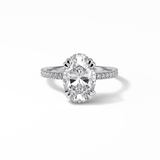 Oval Hidden Halo & Pave Lab Grown Diamond Engagement Ring
