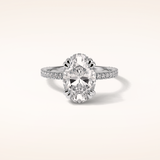4 CT Round Shaped Hidden Halo & Pave Moissanite Engagement Ring