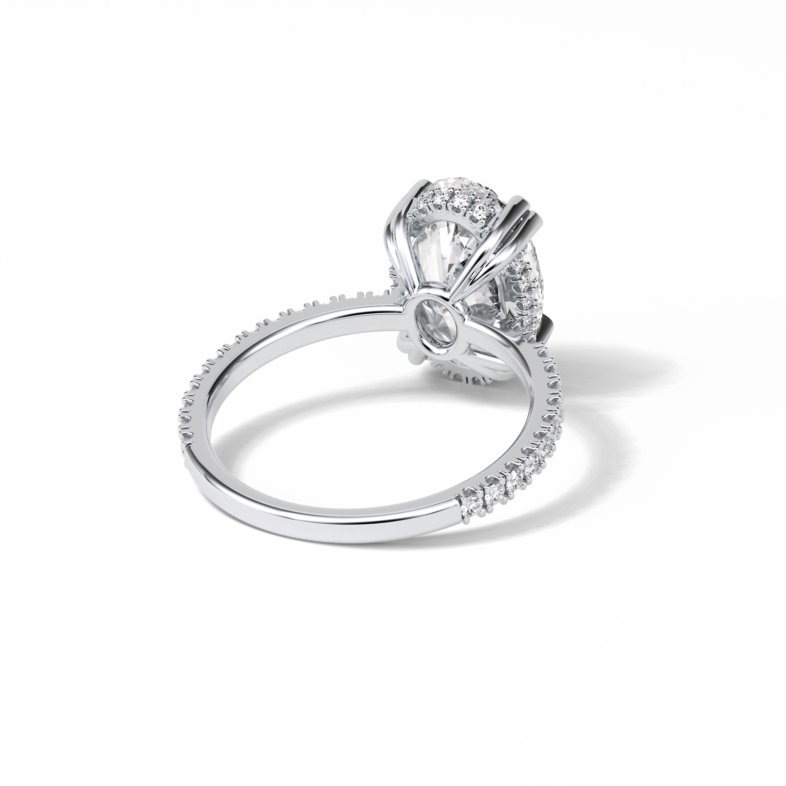 Oval Hidden Halo & Pave Lab Grown Diamond Engagement Ring