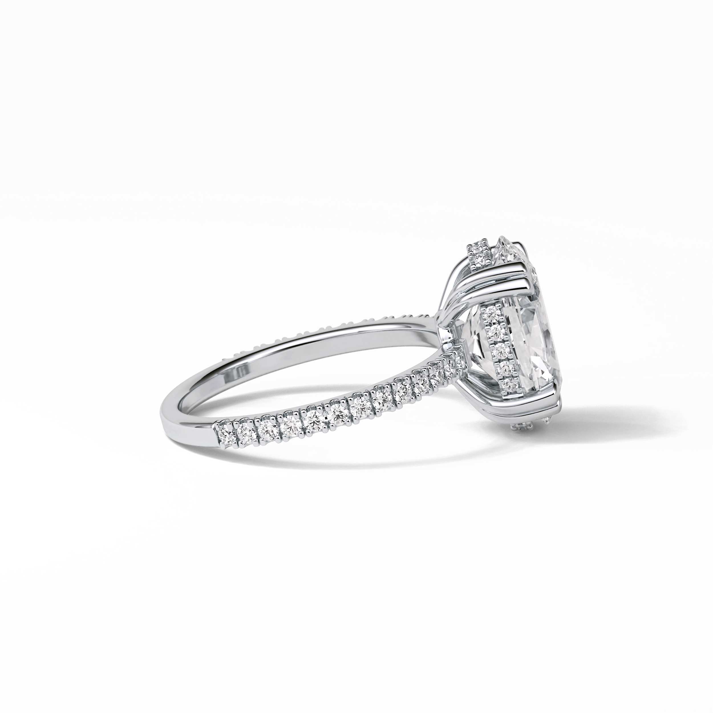 Oval Hidden Halo & Pave Lab Grown Diamond Engagement Ring