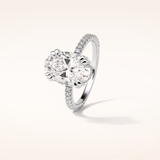 4 CT Round Shaped Hidden Halo & Pave Moissanite Engagement Ring